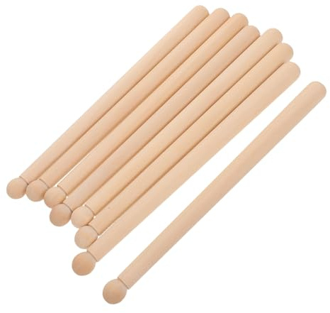 SHINEOFI 8piezas Baquetas de Madera Clásicas Principiantes Baquetas de Juguete Agarre Cómodo para Tocar la Batería Infantil o Caja de Marcha