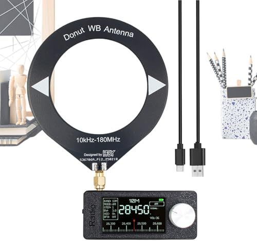 Xijobido Amplificador Audio para Hogar - Receptor Am FM | con Antena Batería de 800mA Pantalla IPS HD de 5 cm Reproductor LSB USB Am para Computadora Garaje Vehículo Viaje Lugar Trabajo Bar