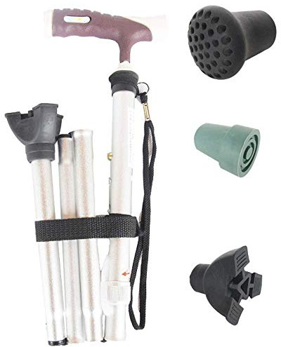 VGVSBG Andador con Andador Plegable, Muletas Bastón Plegable para Ancianos Equilibrio Auxiliar Seguro, Bastón para Andador Ajustable en Altura de Aluminio liviano, Muletas para Ancianos Ancianos Ho