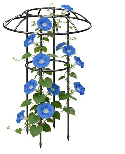 Graticcio a Ombrello,Supporto Verticale Decorativo per Piante Rampicanti | Graticcio a Fungo con Cima Fiorita - adatto a Vite Rosa Clematide e Pothos