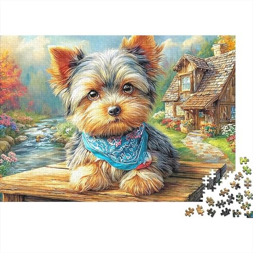 Yorkshire Terrier 1000 Piece Jigsaws Silky Tiny Charming Yorkshire Terriers Eco-Friendly Paper Puzzle for Stress Relief, Relaxation And Enjoyable Family Entertainment 38x26cm/1000pcs