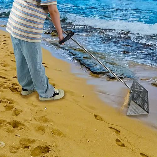 Rastrillo tamizador de Arena, rastrillo tamizador de Arena Multifuncional para Adultos: Herramienta Esencial para Limpiar Playas, Encontrar guijarros, excrementos de Cabra y pequeños animale