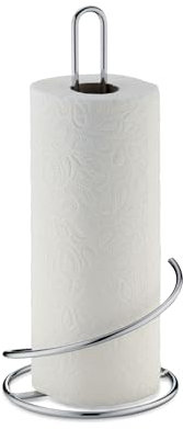 kela Küchenrollenhalter stehend, auch für dicke Rollen, Küchenrollenhalterung 33 cm hoch, CARO, Metall verchromt