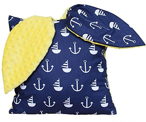 Baby kaninöronkudde 40 x 40 cm babytäcke babykudde. Dekorativ kudde. Perfekt som present !! Rolig kudde barnkudde (paket med 2, gul)