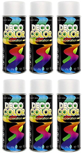 Fahrzeugteile Hoffmann 6er Sparpack DC Lackspray glänzend 400ml nach RAL freie Farbauswahl (6 Dosen in weiss matt RAL 9010)