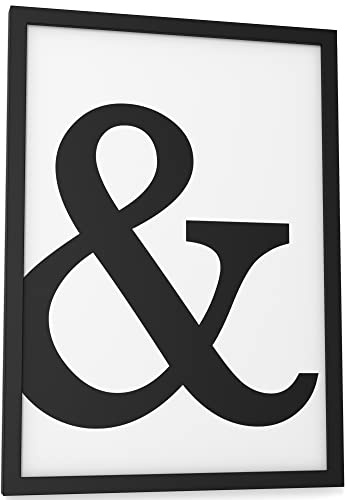Papierschmiede® Typografie Poster, DIN A4 (21x30 cm), Wanddeko Wohnzimmer, Schlafzimmer, Küche, schwarz-weiß Bild mit Spruch OHNE Rahmen, Symbol: & / et/und-Zeichen schwarz auf weiß