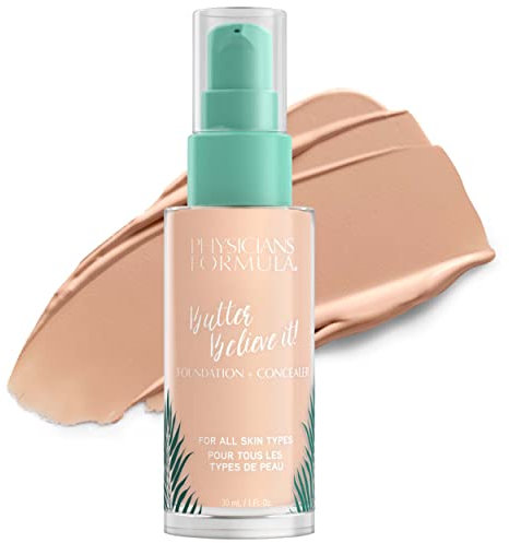 Phisicians Formula, Murumuru Butter Believe It! Foundation + Concealer, Fondotinta Cremoso e Concealer per una Brillantezza Radiante, Con Burro di Murumuru, Cupuaçu, e Tucuma, Tonalità Light