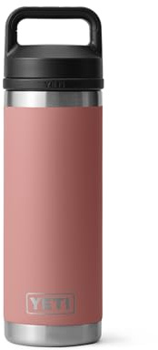 Yeti Rambler 18 oz Bottle, Vacuum Insulated, Stainless Steel with Chug Cap, Sandstone Pink