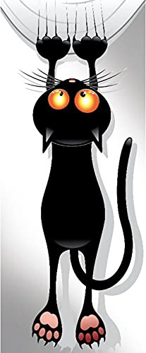 A.Monamour Türtapete Selbstklebend Türfolie Türposter 3D Cartoon Schwarze Katze Kratzt An Der Wand Vinyl Folie Türdeko Tapete Wandbild Türaufkleber Türtattoo 77 x 200 cm