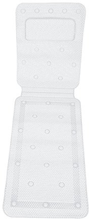 Ymiko Full Body Bath Pillow Mat, Non-Slip Luxury Cushion, Soft Breathable Quilted Bathtub Mat, Full Body Support, Comfortable Bath Mat for Bathroom, White, Rectangular