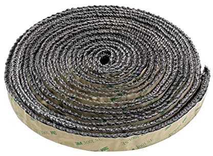 Protalwell Self Adhesive Stove Window Glass Gasket Tape, 1 Width 72 Length, Flat Stove Door Glass Gasket, Self Stick Flat Gasket Tape for Stove and Fireplace Window Glass