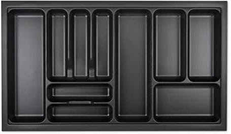 SOTOOLS KÖNIG Besteckeinsatz I, Lavagrau, 90er Korpus | Für Korpusbreiten 300–1200 mm, SO-Box, Blum Tandembox, ModernBox, Maße 819 x 473 mm, Lavagrau mit Perlstruktur.