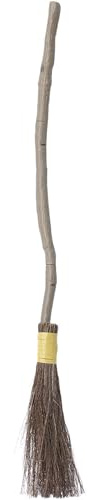 Smiffys Extendable Authentic Broomstick 3 Pieces, 98cm, Halloween Fancy Dress Accessory, Witch Dress Up Accessories