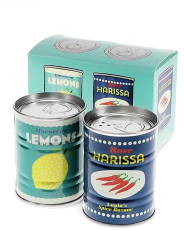 Rex London Edelstahl Food Shaker als Minidosen im Retro Vintage bzw. Lemons & Harissa