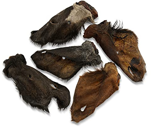 Tiernahrung Schwenner | Getrocknete Kalbsohren mit Fell | Kausnack für Hunde | 5 Stück | In Deutschland hergestellt