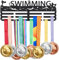SUPERDANT Schwimm Medaillen Aufbewahrung Star Sport Medaillen Halter Mit 12 Zeilen Robuster Stahl Medaillenhalter Wandmontierte Medaille Aufhängedekor Geschenke für Sportler Kinder