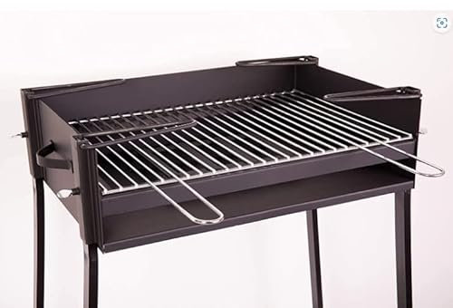 EL ALMACEN DEL PROFESIONAL BARBACOA 40*60 CM PORTATIL DE LEÑA Y CARBON con Soporte para PAELLERA Ideal Camping Y Playa
