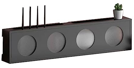 Aufbewahrungsbox for WLAN-Router aus Holz, wandmontiertes Organizer-Rack mit mattierter Acryltür for TV-Schrank, Medienkonsole, DVD, Set-Top-Box, Telefon, Fernbedienung, Wanddekoration, Schwarz ( Colo