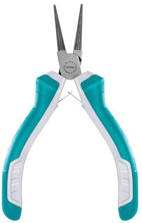 TOTAL - Mini pinze a becchi tondi | 115 mm | Ideale per gioielli | Compatto e versatile | Massima precisione | Realizzato in cromo vanadio | Manico bimateriale