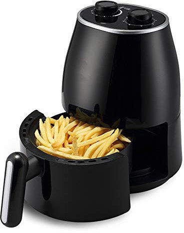 Freidora de aire Freidora de aire grande Horno Cocina con pantalla táctil LED Preestablecido Cesta antiadherente desmontable Reemplace la freidora (Color : Black, Size : 1.5L) (Black 1.5L) (Black