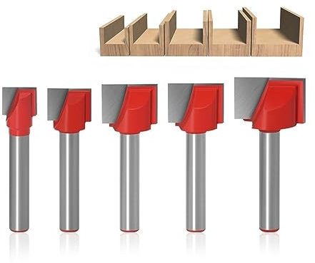 4 Stück/5 Stück Bodenreinigungs-Fräser, Schnittdurchmesser 10–32 mm, CNC-Hartmetall-Schaftfräser-Werkzeug, 3D-Holzbearbeitungseinsatz-Fräser (Size : 5pcs 10X13X16X18X20)
