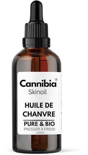 Cannibia Véritable Huile de Chanvre Bio, Pure & Naturelle - 100 ml - Hydratation Intense & Anti-âge - Corps, Peau, Visage, Cheveux.