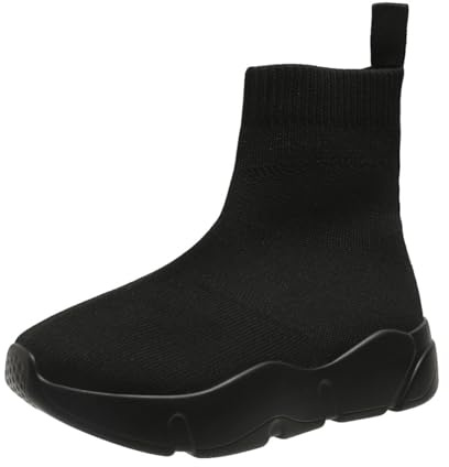 Botas de punto elástico para mujer Punta redonda Tacones en bloque Calcetines Botas Plataforma Botas Chelsea Tacón medio elástico Botas de punto sin cordones Botines tipo calcetín antideslizantes