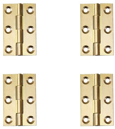4 Pcs 1.5 Door Hinges Brass Folding Hinges for Gate Window Closet Drawer Boxes