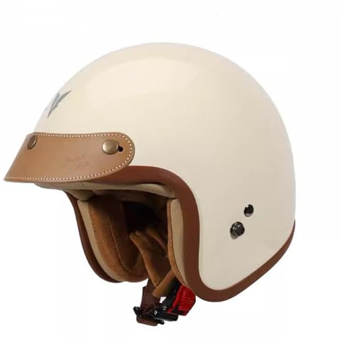QJWMatic Kinder Motorradhelm Retro Elektro 3/4 Jungen Mädchen Halbhelm Offenes Gesicht Jugend Kinderhelm Für Jet Scooter Moped ATV Helm ECE-Geprüft B,L48-50CM