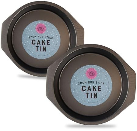 2 Pack 8 Inch Non-Stick 20cm Cake Pan for Baking – Non Stick Round Cake Tin Oven Safe Cake Pan