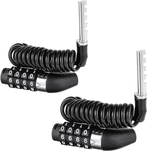 3 Stück Helmschloss 150cm Helmschloss Motorrad mit 4 Stellig Helmschloss Motorradhelm aus Zinklegierung und PVC mit Kabelschloss Motorrad Helmschloss für Motorrad Roller Fahrradhelm Zubehör