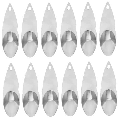 WATIIFUFU Lot de 12 Cuillères à Kiwi Coupe-Kiwis en Acier Inoxydable, Outils Pratiques pour Découper La Chair De Fruits, pour Préparation De Kiwis Et Melons, Usage Maison Et Professionnel