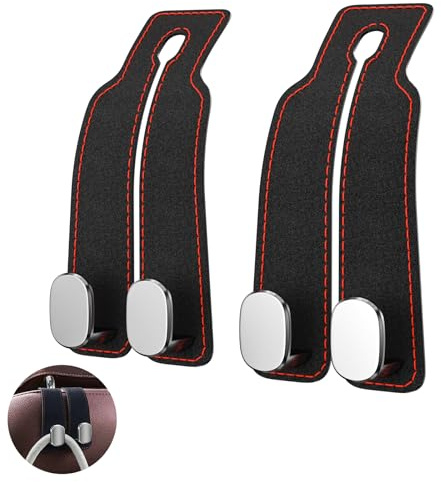 Newpop 2 Stück Autositz Doppelhaken Rückenhaken, Kopfstützenhalterung | Taschenhalter Auto, Haken Kopfstütze, Taschenhaken Rücksitz Aufbewahrungshaken, Kopfstützenhaken, Kopfstützen Rücksitzhaken