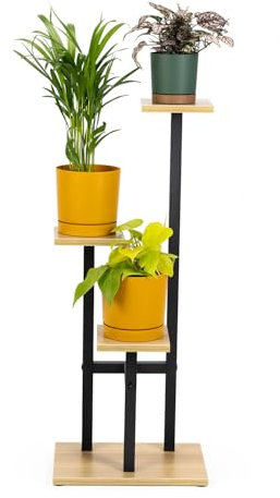 STRADO Blumenständer Metall Pflanzenständer Pflanzenregal Indoor | Blumenhocker Pflanzenhocker Blumensäule Pflanzregal | Blumentopf Ständer mit 3 Etagen