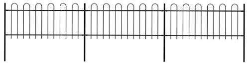 Gartenzaun mit Bügel-Design, ShGaxin Sichtschutz Zaun, ZaunsichtschutzB, Steckzaun, Garten Zaun,Teichzaun, Zaunelemente, Garden Fence, Stahl 5,1 x 0,8 m Schwarz