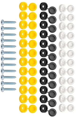 Ddujbtp Set di 48 viti e tappi per targa di vari colori, adatti per auto, include opzione nero, bianco, giallo, facile installazione