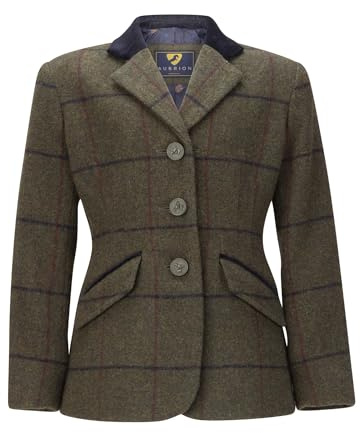 Shires Aubrion Saratoga Childs Riding Jacket - Spruce Green Check