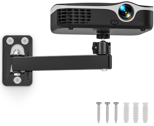 BAISHUN Projector Stand, Wall and Mini Ceiling Mount with 1/4-Inch Thread, 360-degree Rotation, Adjustable Tilt & Swivel, Foldable, Easy Setup Compatible with Most Projectors for Home, Office | 360-Degree Rotation, Adjustable Tilt & Swivel, Foldable, Easy Setup Compatible with Most Projectors for Office, Home