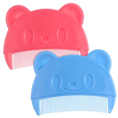 Gatuida 2pcs Cute Bear Shaped Combs Fine Tooth Combs for Newborn Boy Girl Grooming Kit to Remove Cradle Cap and Tangles