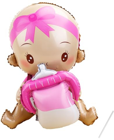 Gleemix Baby Girl Ballon, its a girl Luftballon, Babyshowerparty Deko Mädchen für Hochzeit, Ankündigung Einer Schwangerschaft, Gender Reveal, Babydusche, Partyangebot (Rosa)