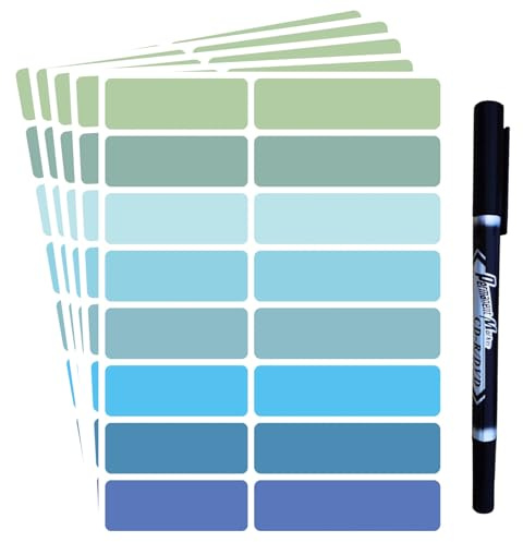 Waterproof Removable Labels Name Tags - 320PCS with Pen Adhesive Name Label Stickers for Water Bottles, Baby Daycare, Kids School Supplies, Home Office Organization