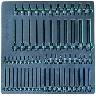Industrial 62pc Impact Torx Bit Socket Set 1/4,3/8,1/2 Drive T6-T100 EVA Foam