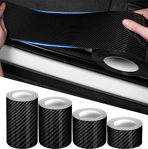 Automotive Chrom Zierleisten 4 Rollen Autotür Kantenschutz Türschwellerschutz 3cm, 5cm, 7cm, 10cm 5D Carbon Abdeckleiste Aufkleber
