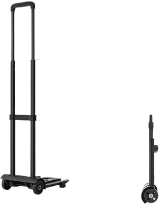 Carro de Plataforma Carro de Compras portátil Plegable for Entrega urgente, Carro de Arrastre pequeño, Carro de Mano for mudanzas, Carro de Remolque(Black)