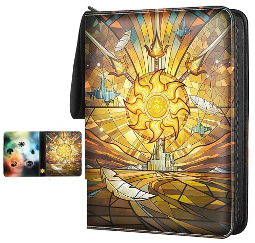 TCGUARD Album de cartes à collectionner MTG, pour 900 cartes, MTG Binder pour cartes standard, cartes à collectionner pour YGO/PTCG, cartes à jouer pour enfants, doré