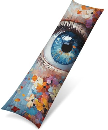 Colore Cuscino per Dormire Laterale 60x180 Cuscino Lungo per Dormire Lateralmente, Cuscini per il Collo, per Gravidanza e Sostenere la Maternità, Migliorare Qualità Del Sonno,Federe Cuscini Blu Q-1655