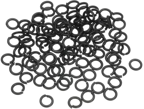 QUARKZMAN Arandela Seguridad Partida, M3 Arandela Resorte Acero Inoxidable 304 100pcs, Negra