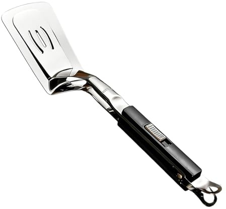 Espátula de hamburguesa – Alicates para freír de acero inoxidable | Retornador de calefacción para barbacoa | Espátula de pinc para parrilla para cocina de camping, picnic al aire libre