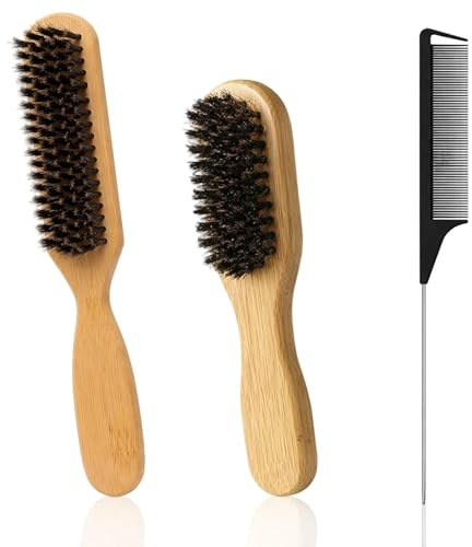 3 Stück Sleek Bürste, Bartbürste, Geeignet Für Friseure Und Privatanwender, Für Die Des Bartes Und Das Kämmen Glatter Frisuren