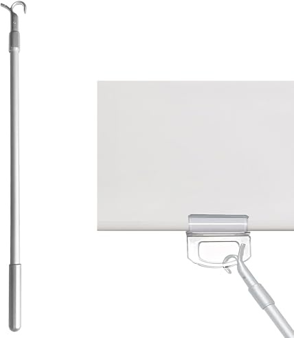 Window Pole Opener,Loft Ladder Pole with Hook for High Windows Adjustable 36-60cm for Loft Hatch Shutter Vertical Blinds Control